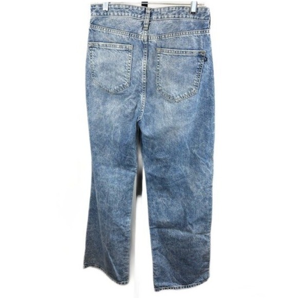 Pilcro Anthropologie Acid Distressed High Rise Wide Leg Jeans Women's Size 27 - Picture 3 of 7